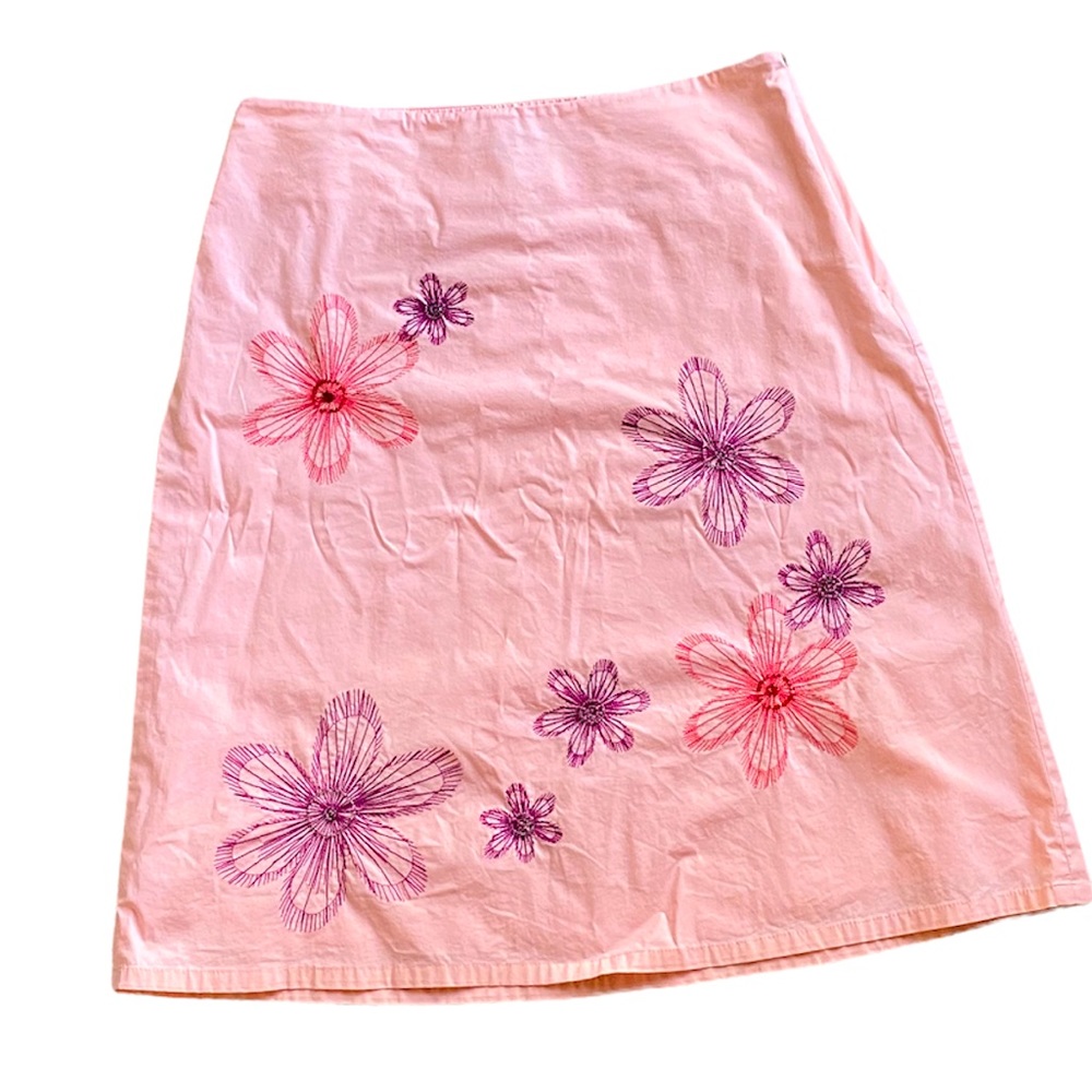 Vintage Embroidered Beaded MIDI Knee Length Skirt